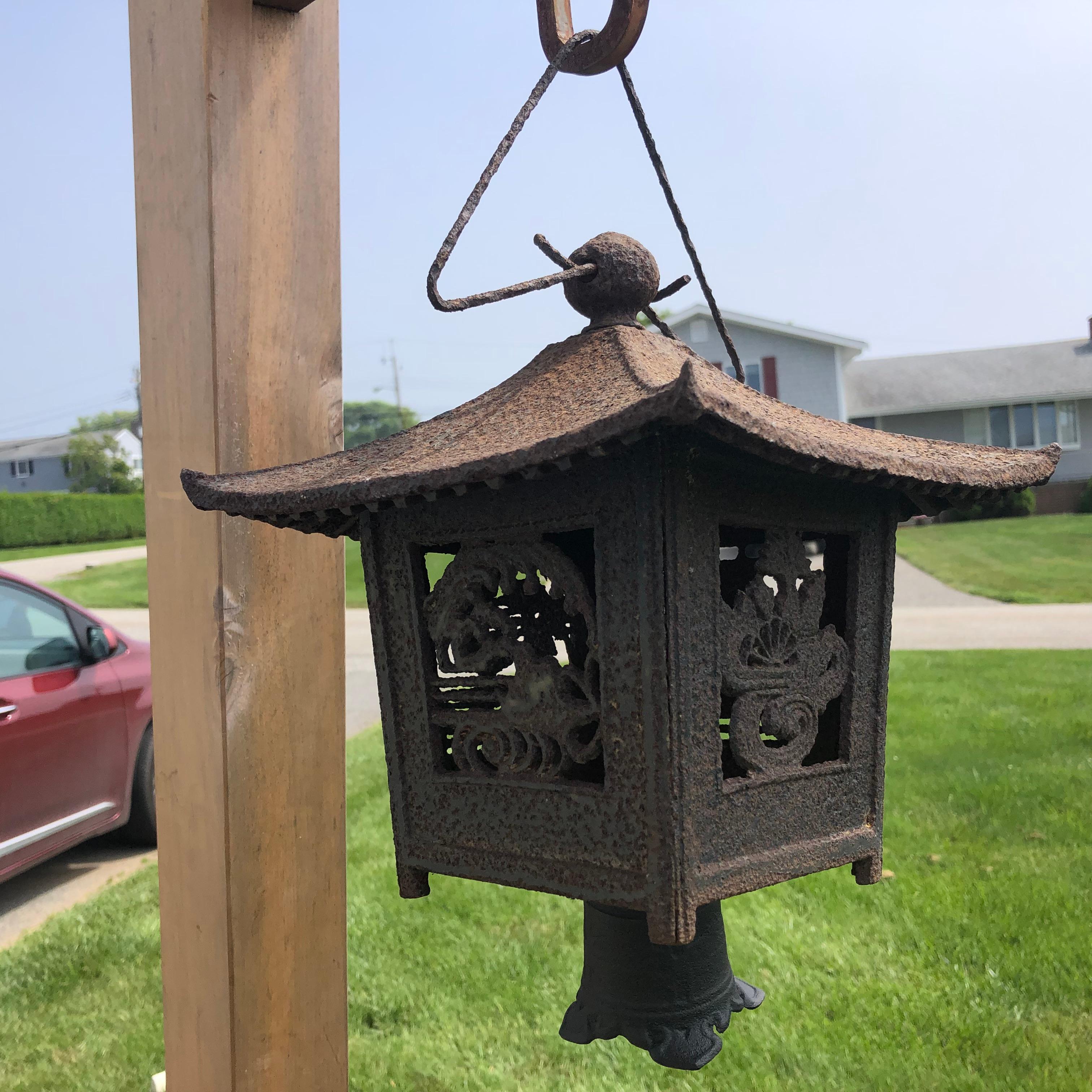 Japanese Antique Sailing Ship Lantern & Wind Chime  In Good Condition In South Burlington, VT