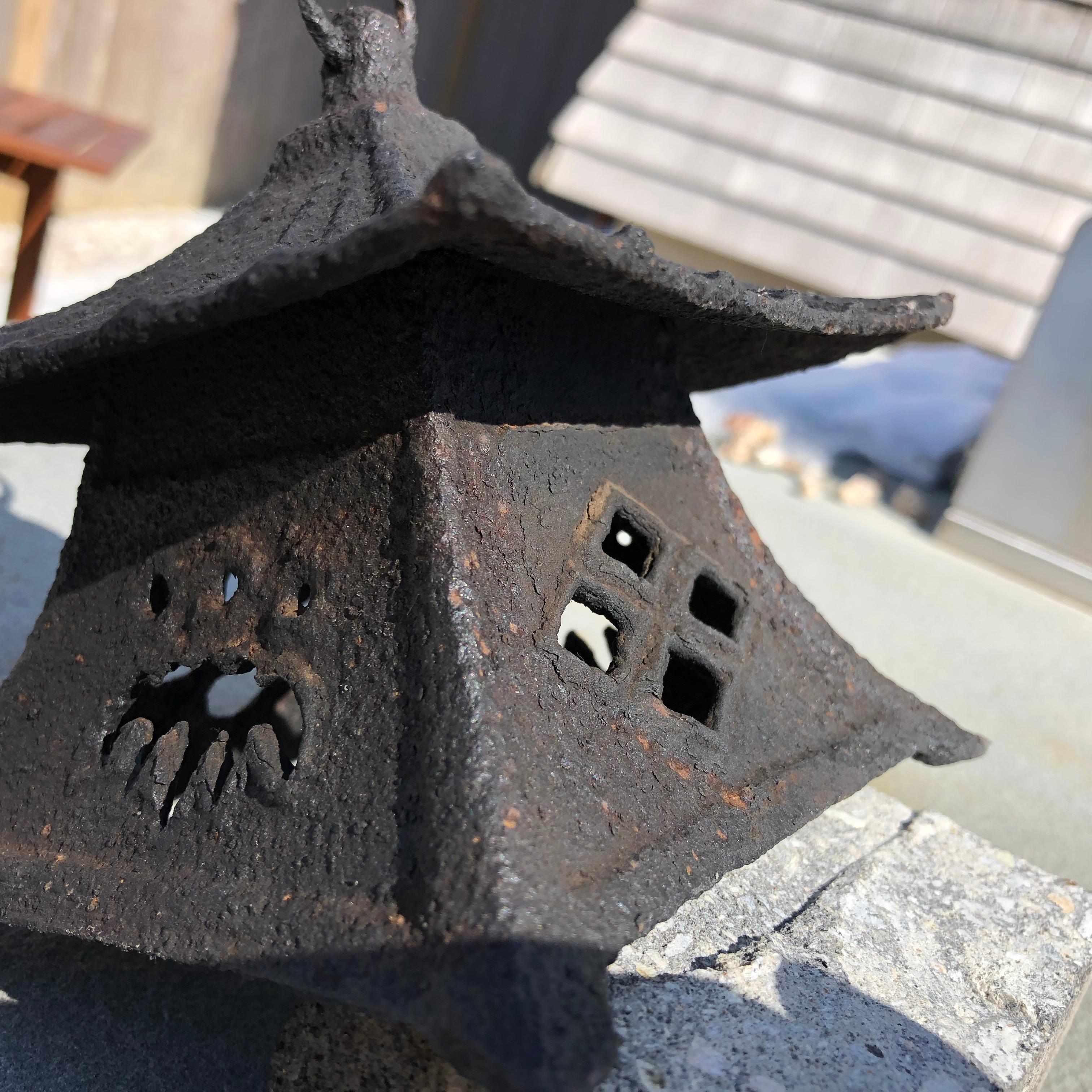 Japanese Large Antique Tea House Lantern and Wind Chime, Fine Details 150 Years 4