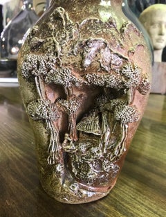 Japanese Large Heavy Banko Ware Ceramic Pottery Stoneware Vase, 19th Century