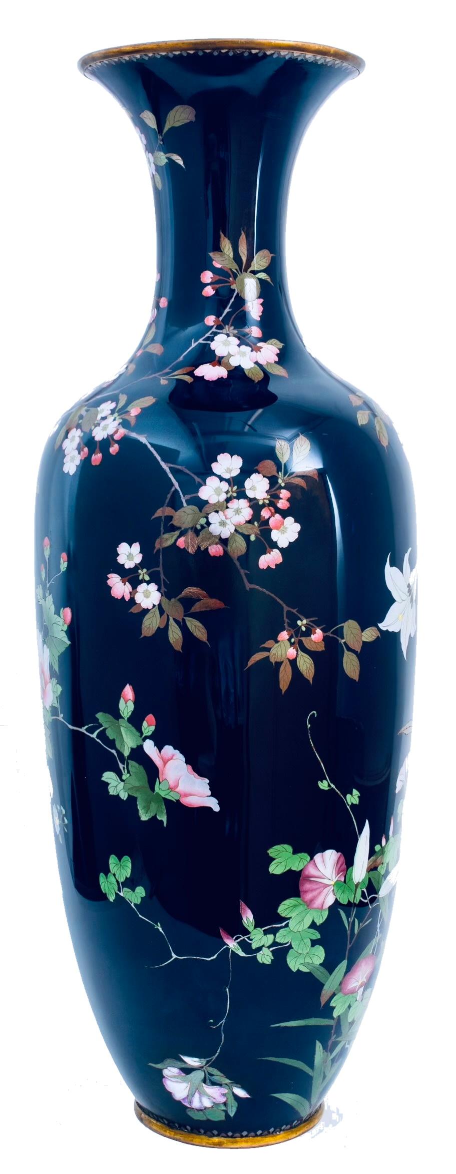 Giapponese Grande vaso cloisonné giapponese, ca. 1900/1910 in vendita