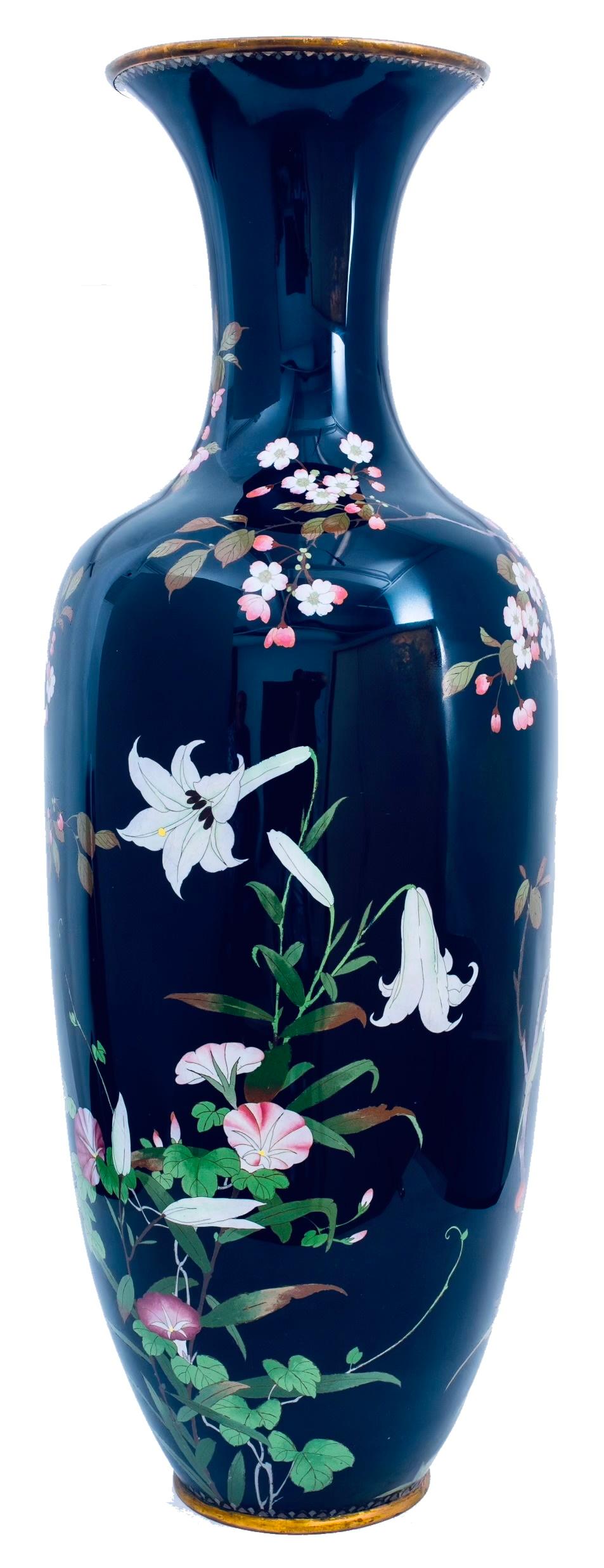 Cloisonné Grande vaso cloisonné giapponese, ca. 1900/1910 in vendita
