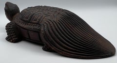 Japanese Large Hand-Carved Boxwood Okimono – “Mino-Kame” Turtle, Ca. 1900