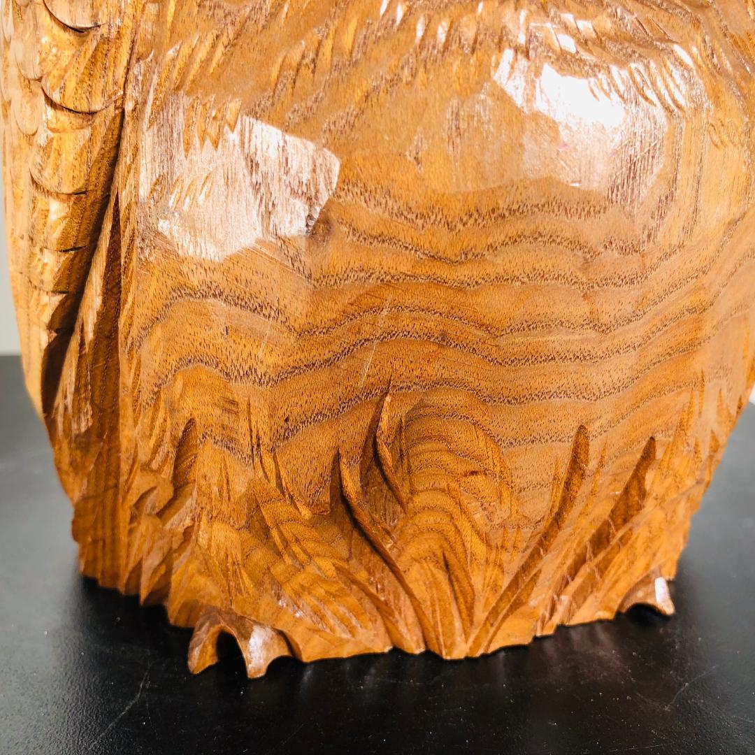 Hand-Crafted Japanese Hand Carved  Owl, Fine Mid Century Work of Art