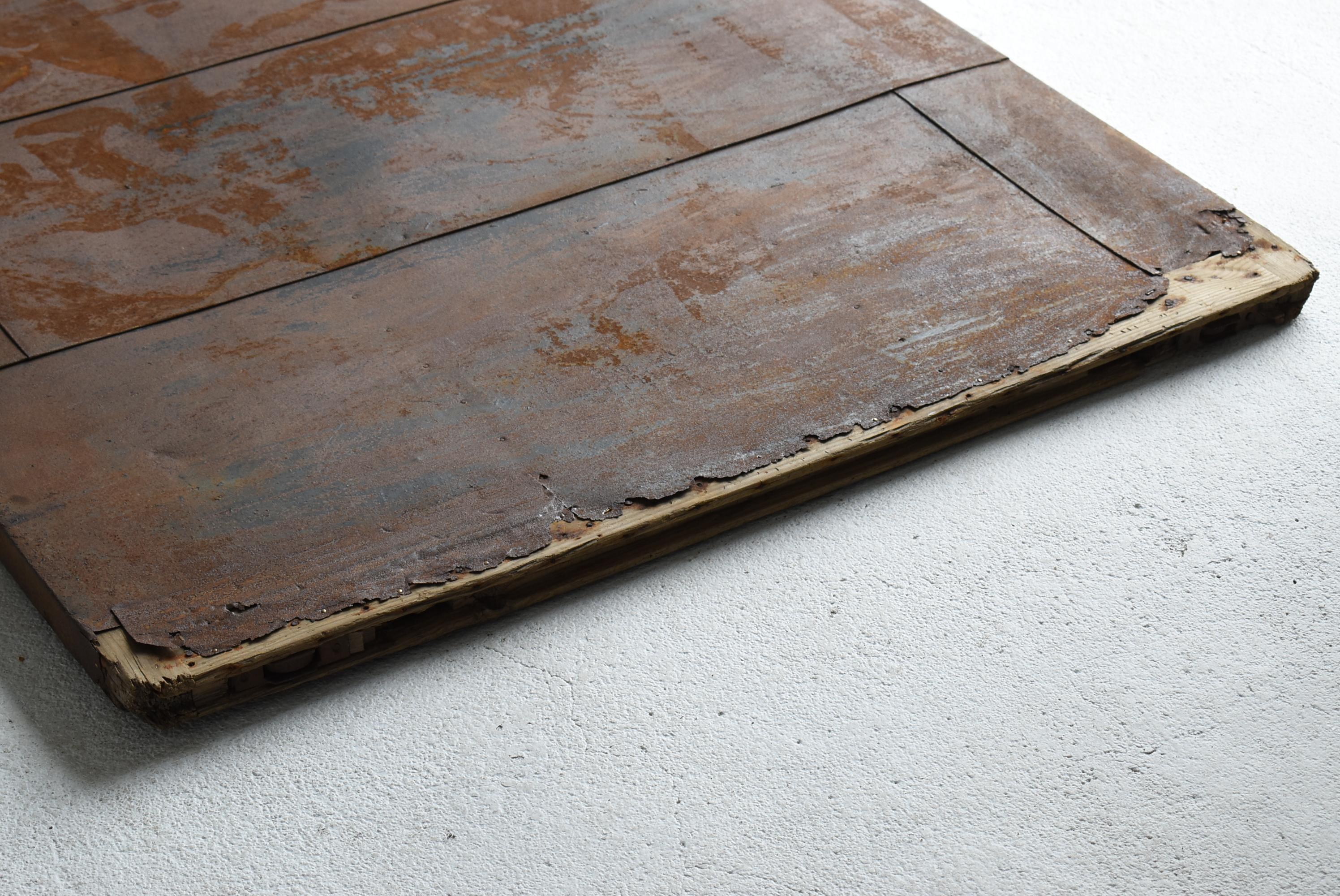 20th Century Japanese Large Iron Plate Abstract Art 1900s-1940s / Wall decoration Wabi Sabi For Sale