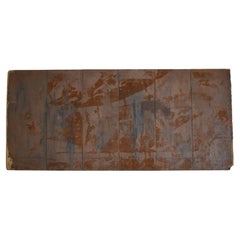 Japanese Large Iron Plate Abstract Art 1900s-1940s / Wall decoration Wabi Sabi