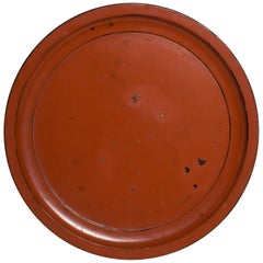 Japanese Large Negoro Lacquered Tray (Marubon), 17th Century