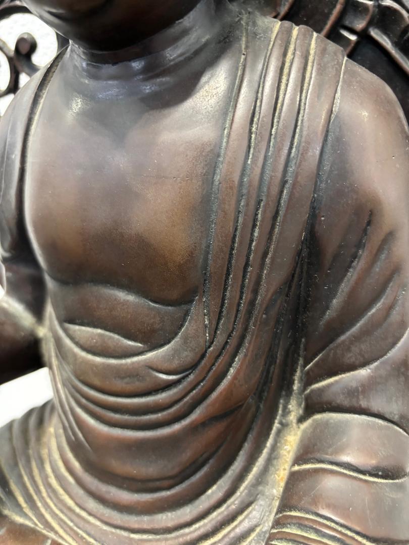 Gran Buda sentado de bronce antiguo japonés , Hallazgo de Kioto Bronce en venta