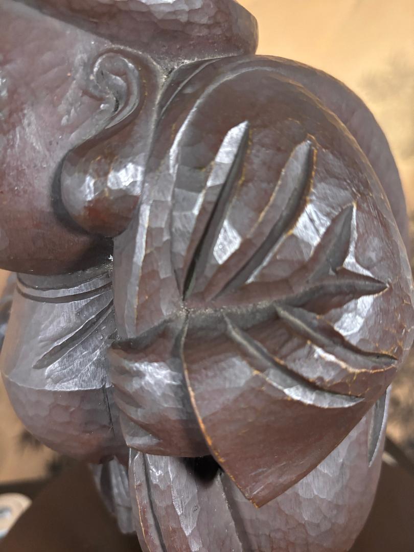Japanese Large Old Hand Carved Daokoku God of Wealth, Superb Carving 3