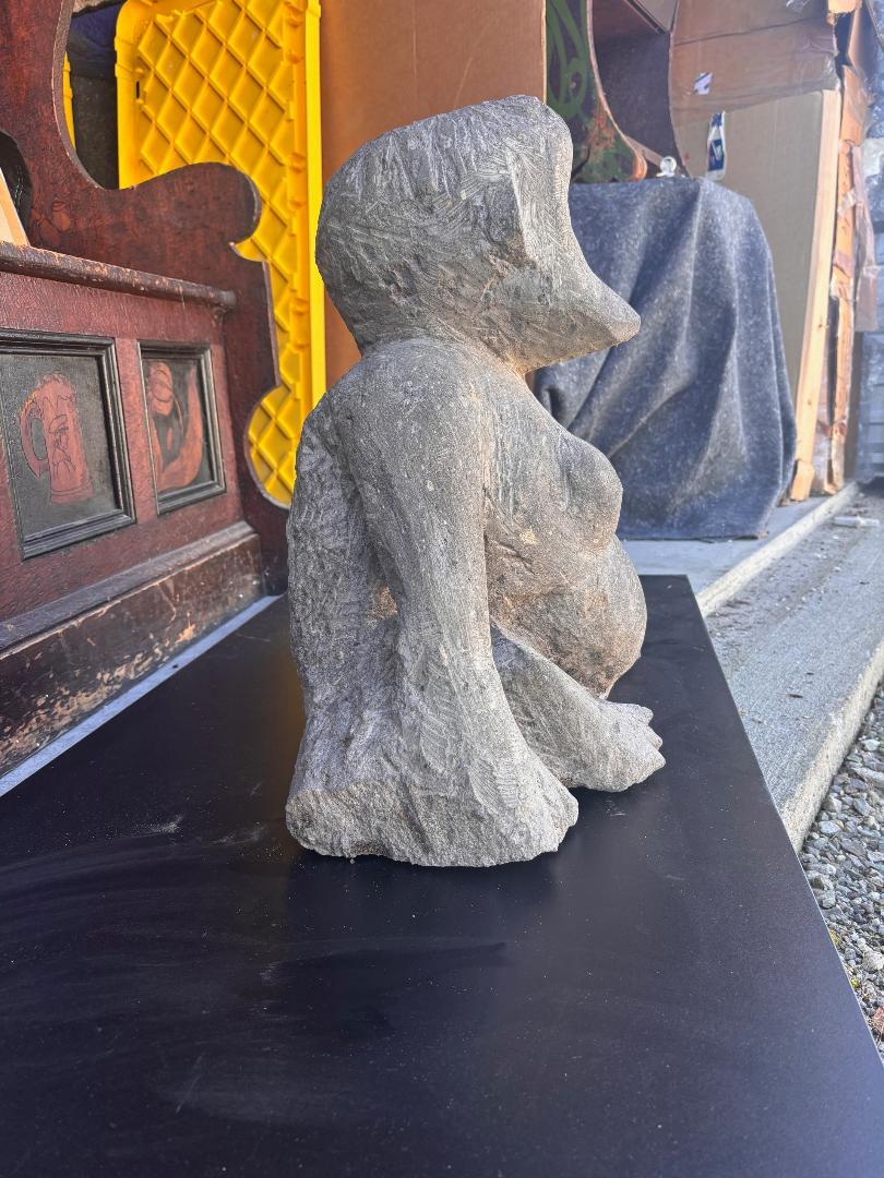 Japan Old Hand Carved Kappa Folk Art Garden Stone For Sale 8