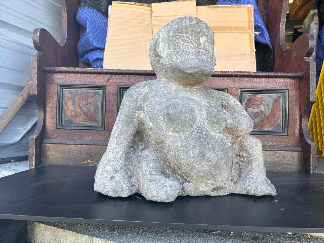 Japan Old Hand Carved Kappa Folk Art Garden Stone For Sale 10