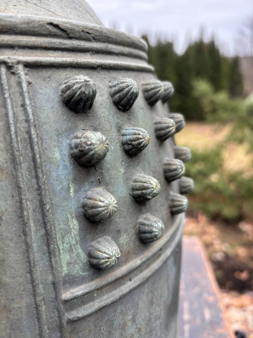 Japanese Large Old Signed Bronze Bonsho Temple Bell- Great Display , 19 Inches 1