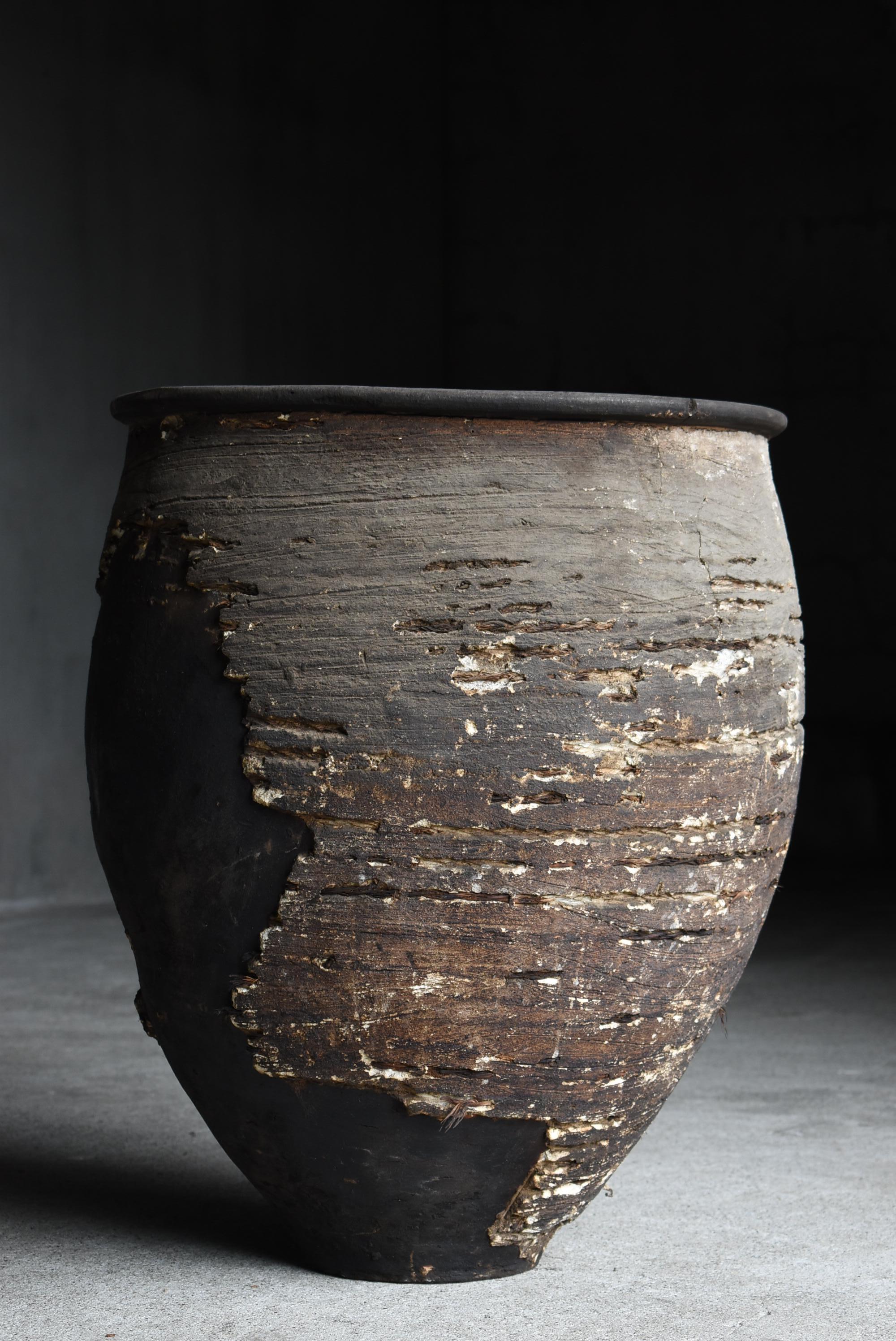 Grande vaso giapponese in ceramica intonacata 1800-1860 / Wabi Sabi in vendita 3