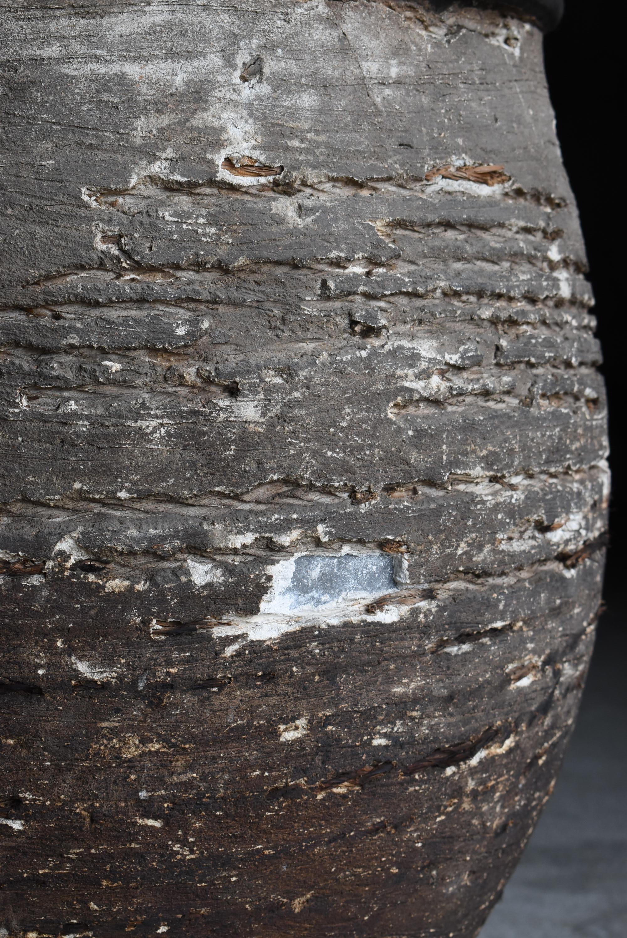 Grande vaso giapponese in ceramica intonacata 1800-1860 / Wabi Sabi in vendita 7