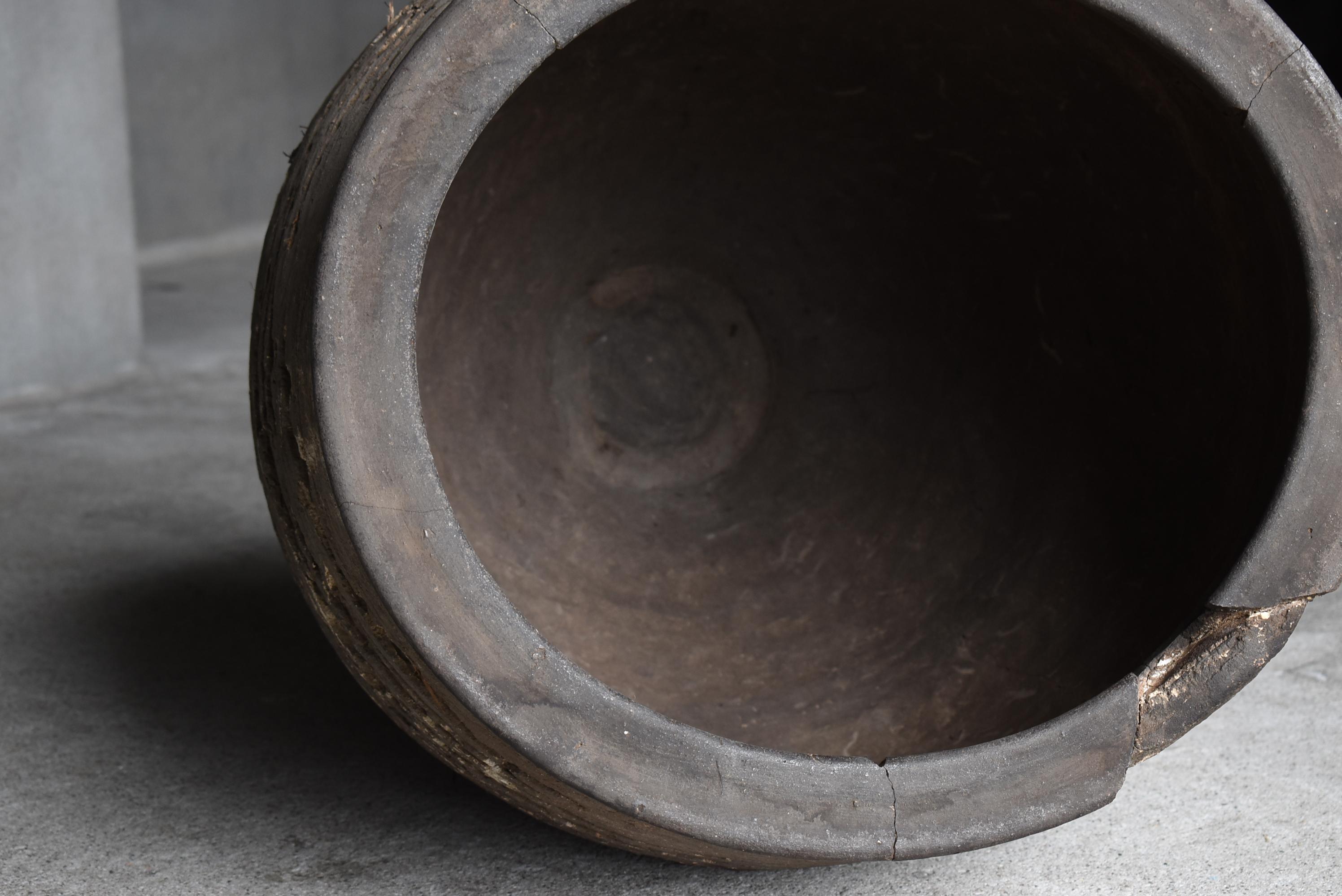Grande vaso giapponese in ceramica intonacata 1800-1860 / Wabi Sabi in vendita 10