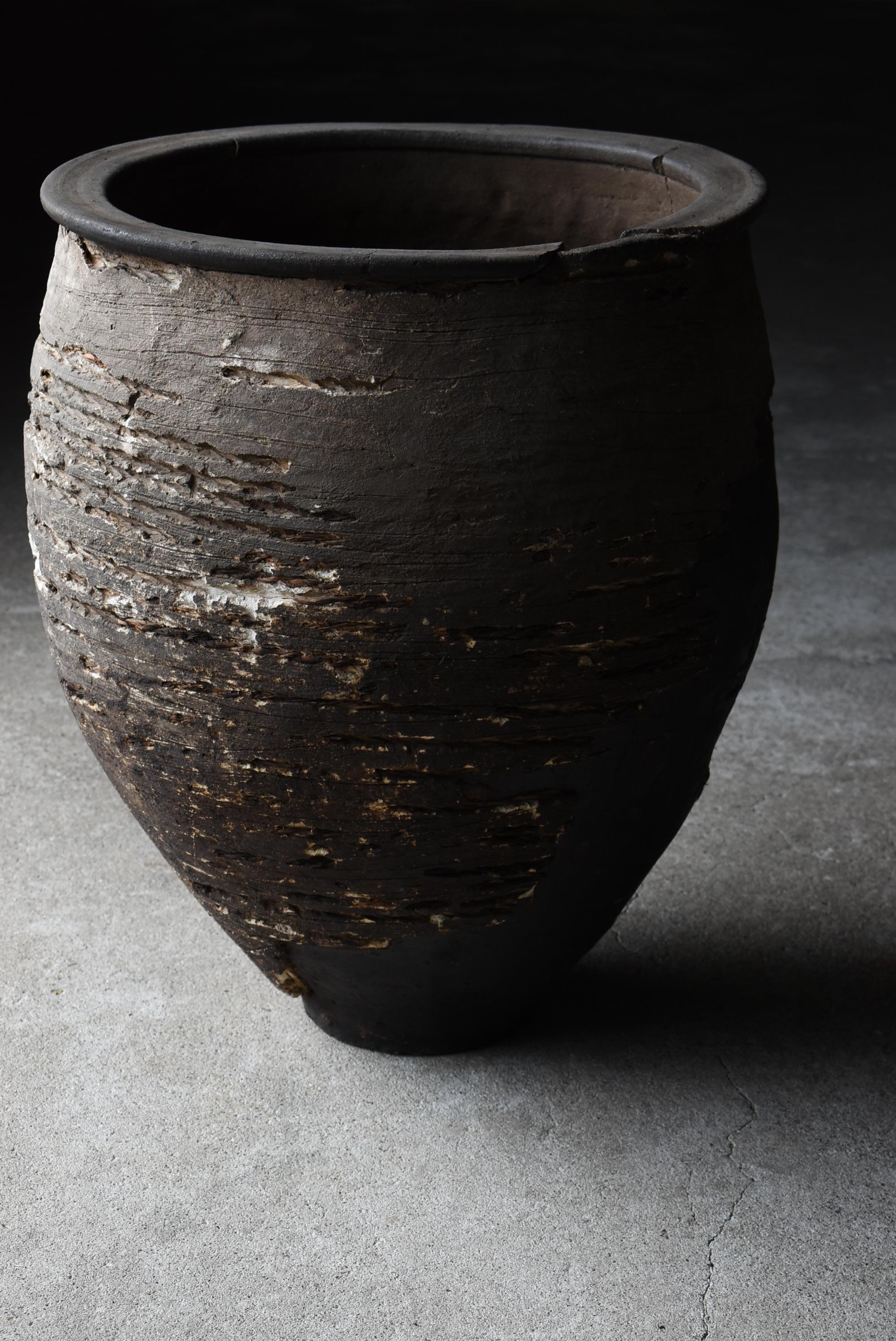 Grande vaso giapponese in ceramica intonacata 1800-1860 / Wabi Sabi in vendita 11
