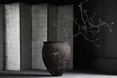 Japanese Antique Large Plastered Pottery Vase 1800s-1860s / Wabi Sabi