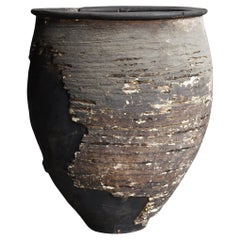 Grand vase japonais en plâtre des années 1800-1860 / Wabi Sabi
