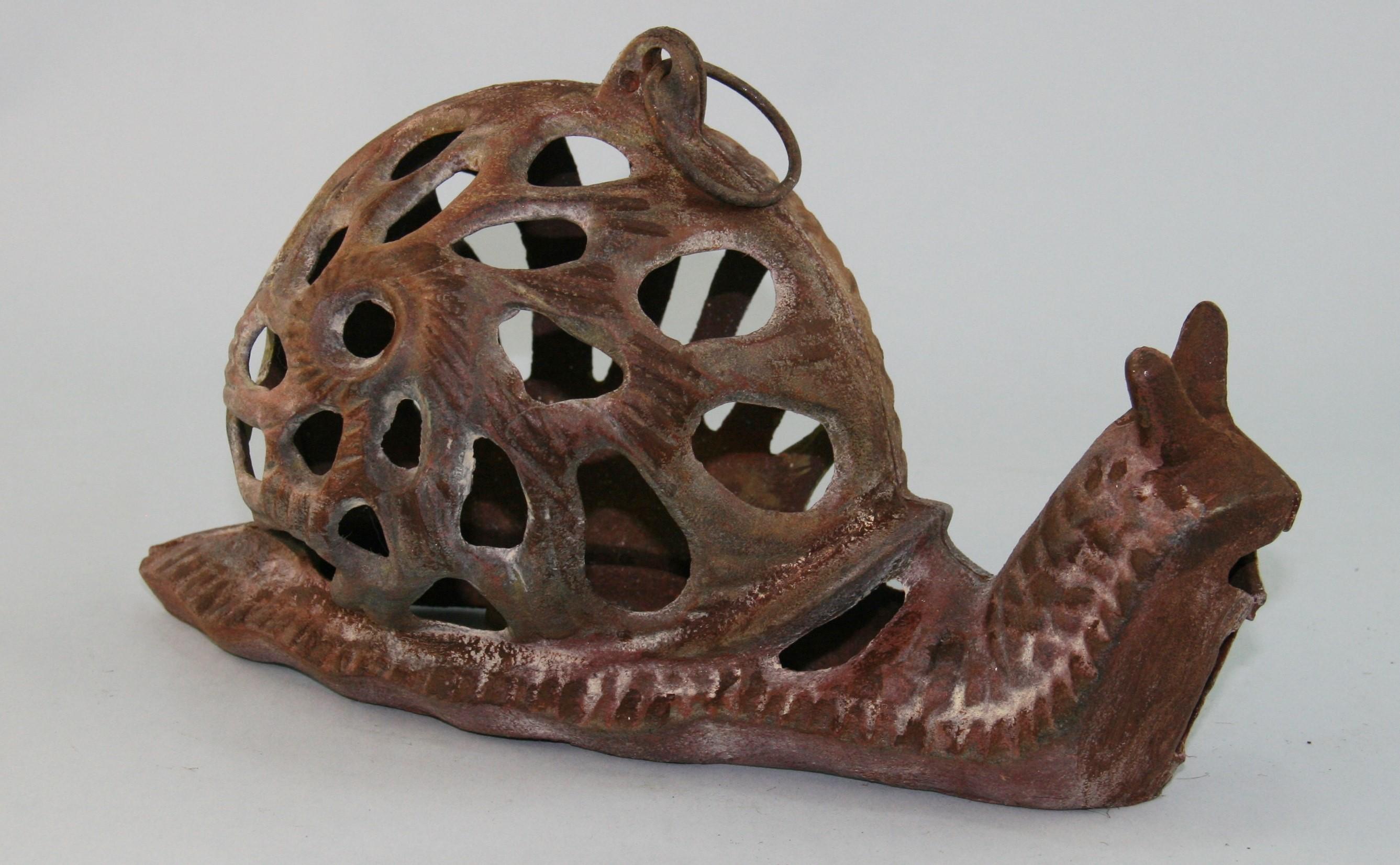 Japanese hand crafted large snail garden lighting lantern.