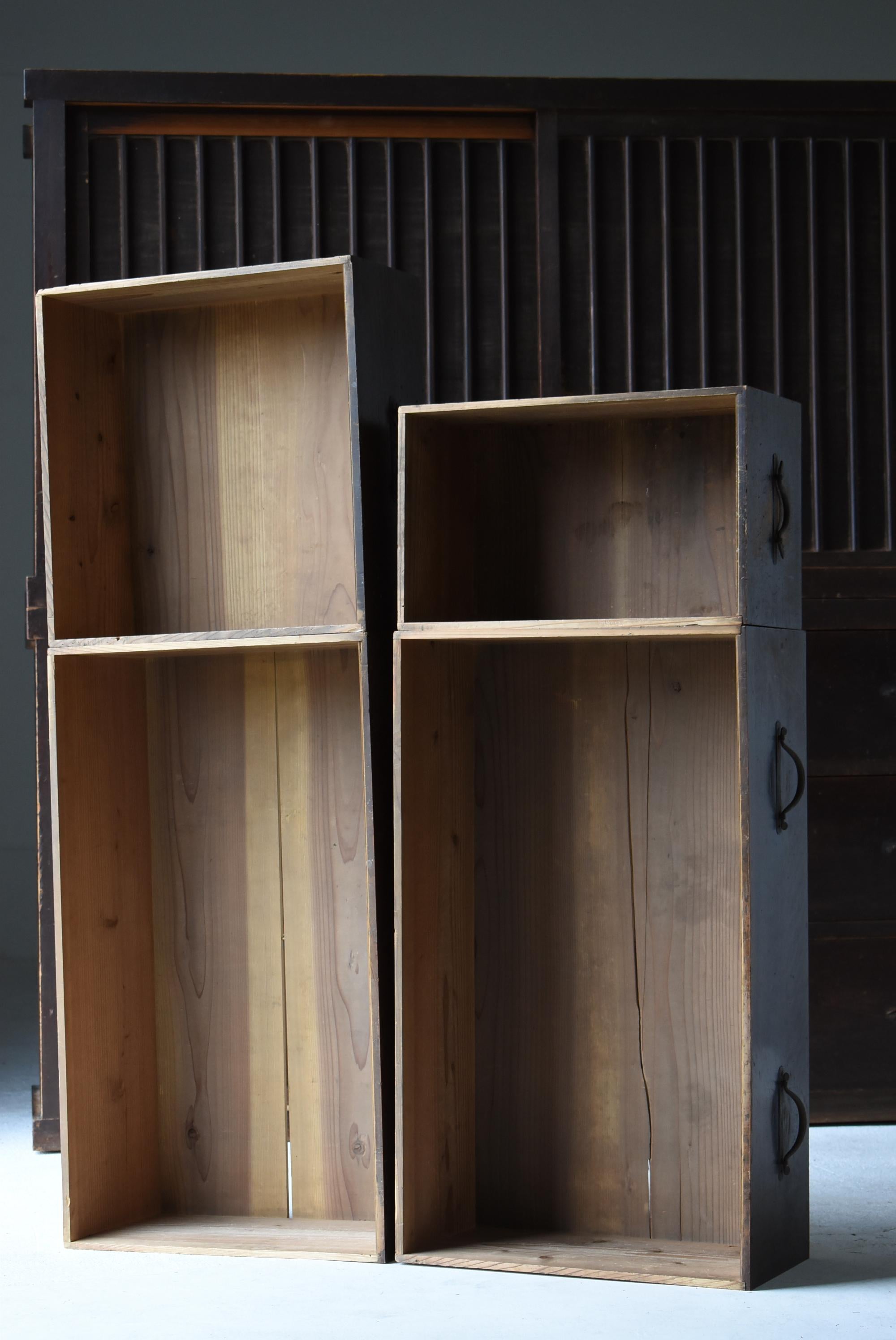 Grand meuble de rangement japonais Tansu 1860s-1920s Wabisabi en vente 3