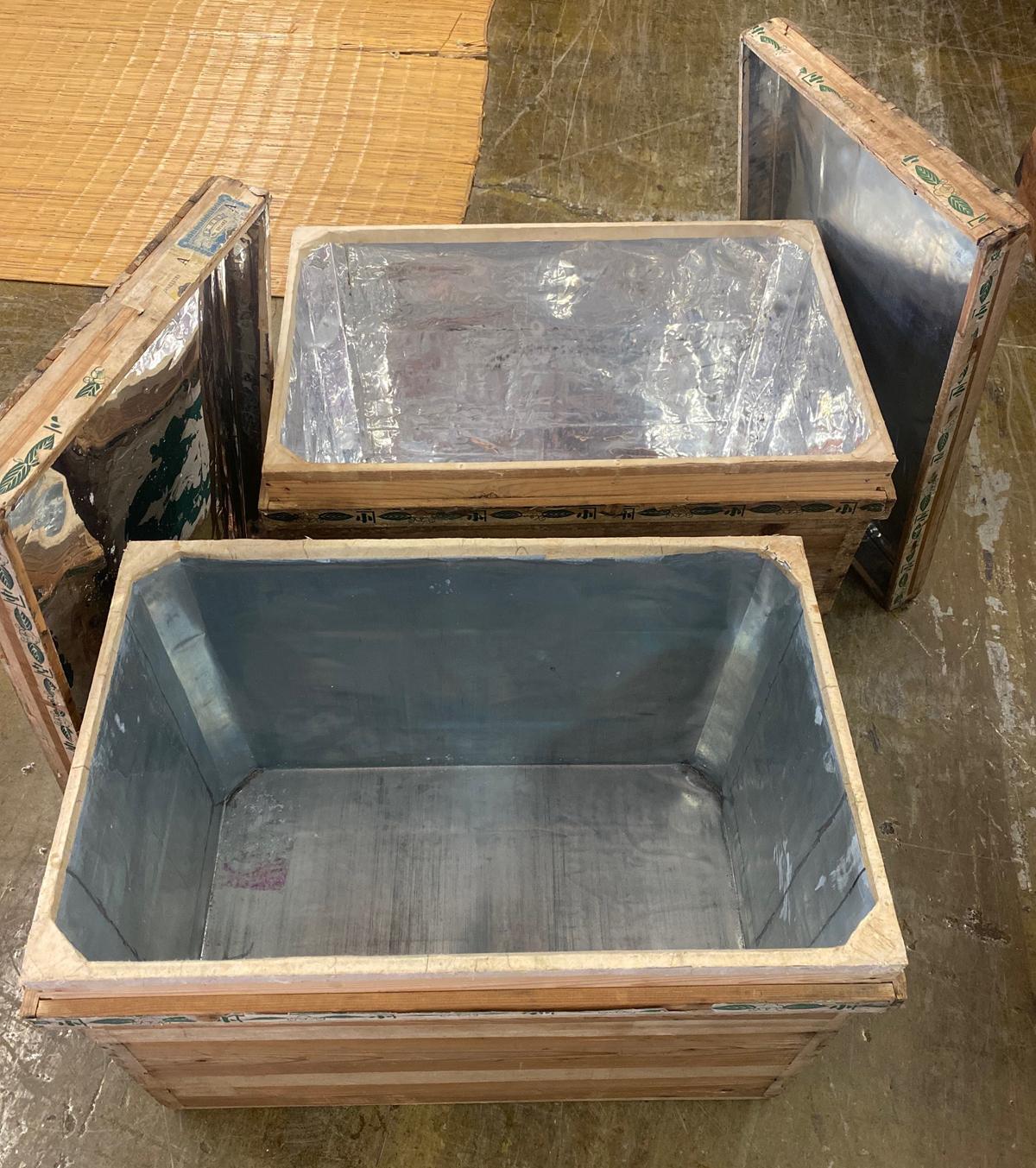  Japanese Large Tin Lined Tea Boxes/ Sold Separately In Good Condition In Los Angeles, CA
