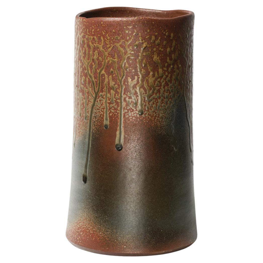 Japanese, Large vase with drip glaze