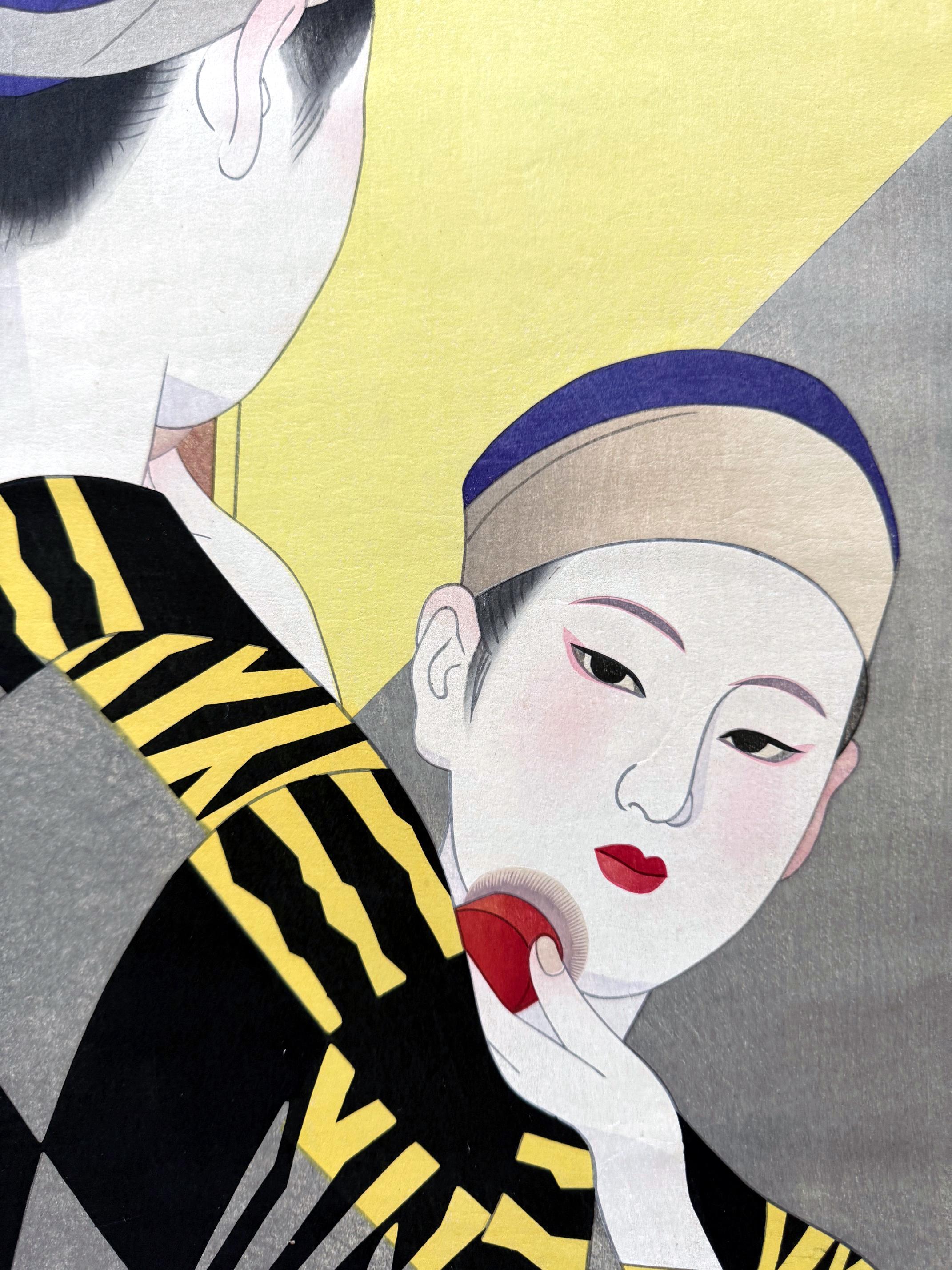 Japanischer Großholzschnitt Backstage von Ito Shinsui im Zustand „Gut“ im Angebot in Atlanta, GA