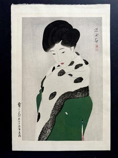 Grande gravure japonaise sur bois Ito Shinsui, Ito Shinsui ressemble à de la neige