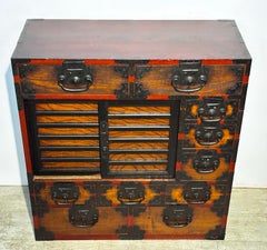 Japanese Late Edo Period Kiri and Cypress Tansu 'Merchant's Chest'