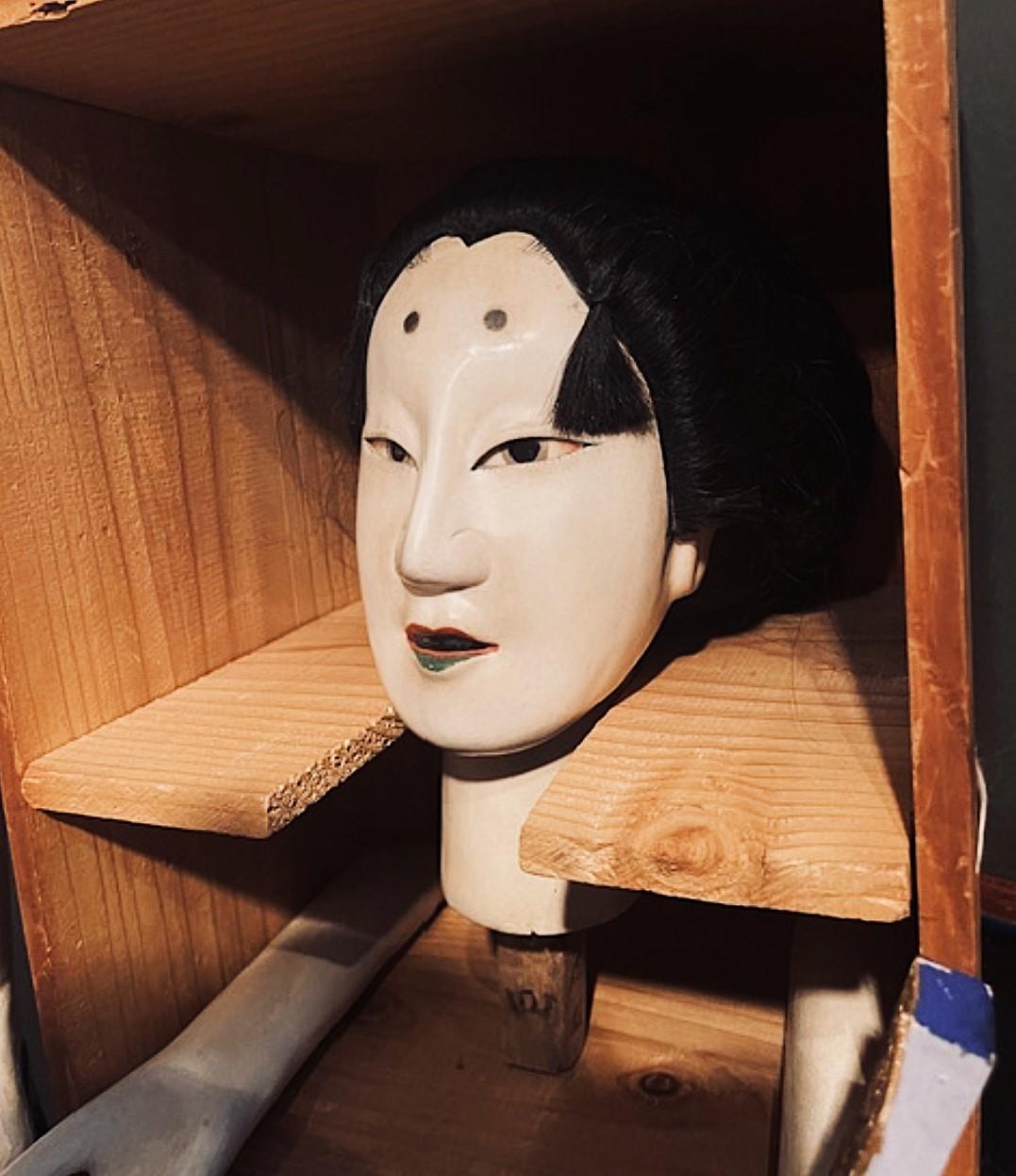 Bunraku imperiale giapponese a grandezza naturale del tardo periodo Edo di Nagoshi Kenji, 1850 ca. In condizioni buone in vendita a New York, NY