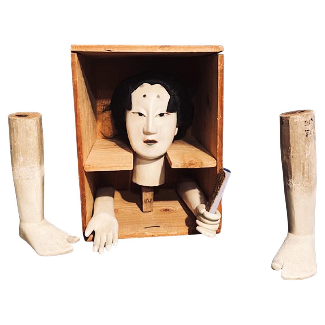 Japanese Late Edo Period Life-Size Imperial Bunraku by Nagoshi Kenji, ca. 1850