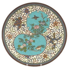 Vintage Japanese Late Meiji Cloisonne Enamel Decor Plate