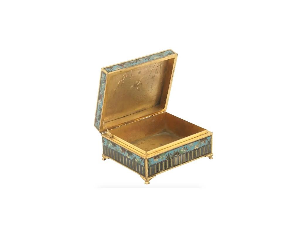Japanese Late Meiji Cloisonne Enamel Trinket Box In Good Condition In Long Island City, NY
