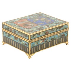 Japanese Late Meiji Cloisonne Enamel Trinket Box