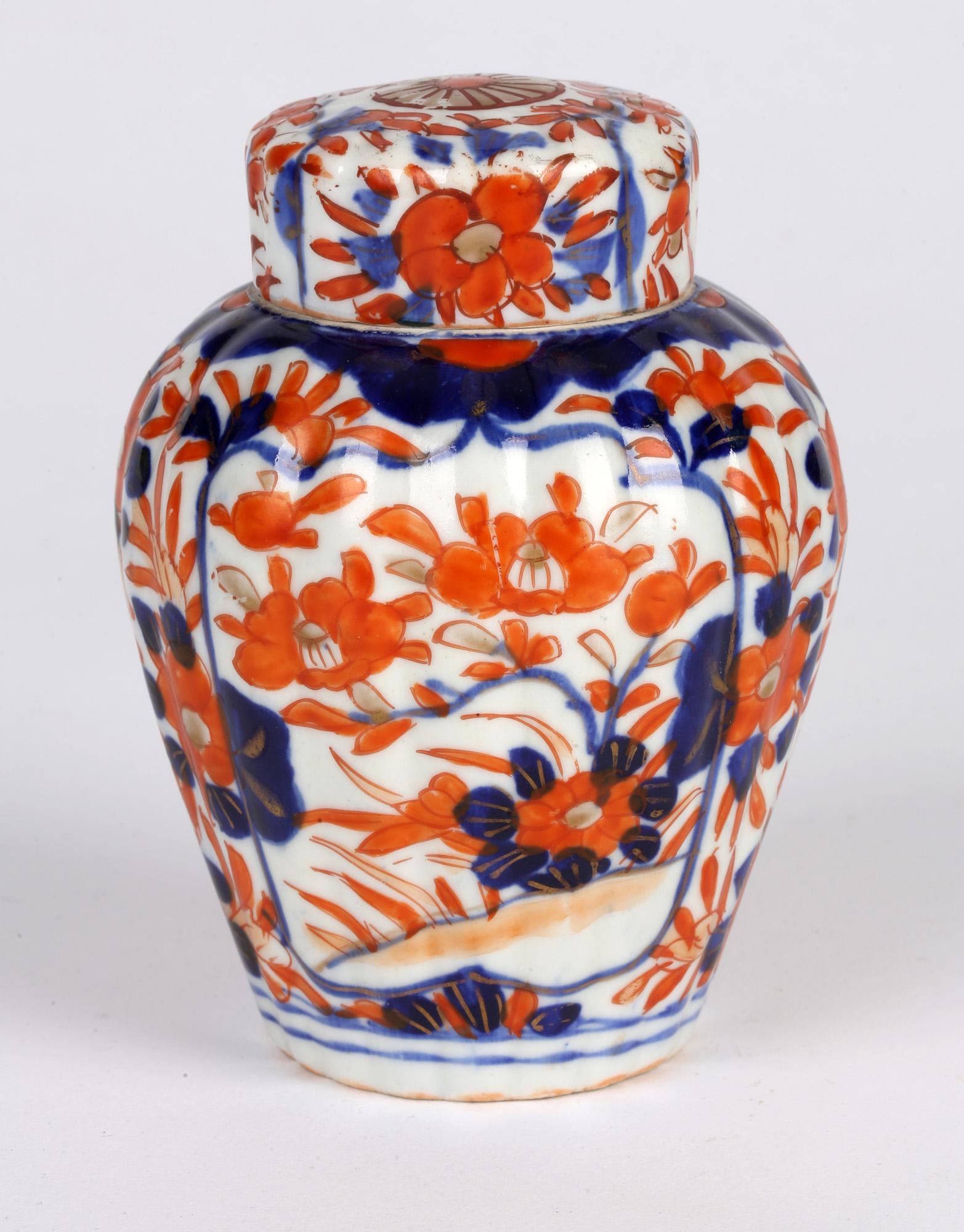 Japanese Late Meiji Imari Porcelain Lidded Tea Caddy 5