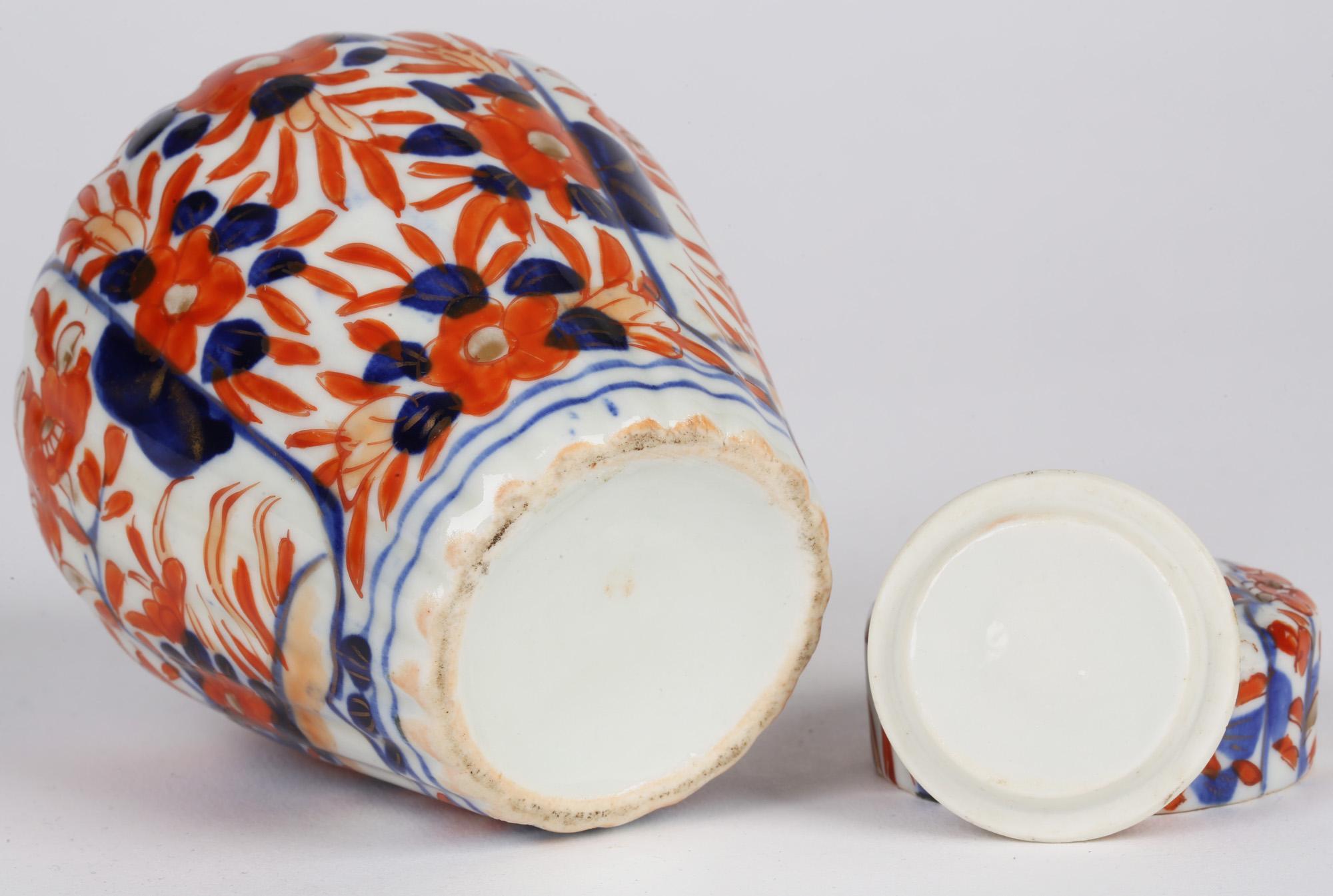 Japanese Late Meiji Imari Porcelain Lidded Tea Caddy 6