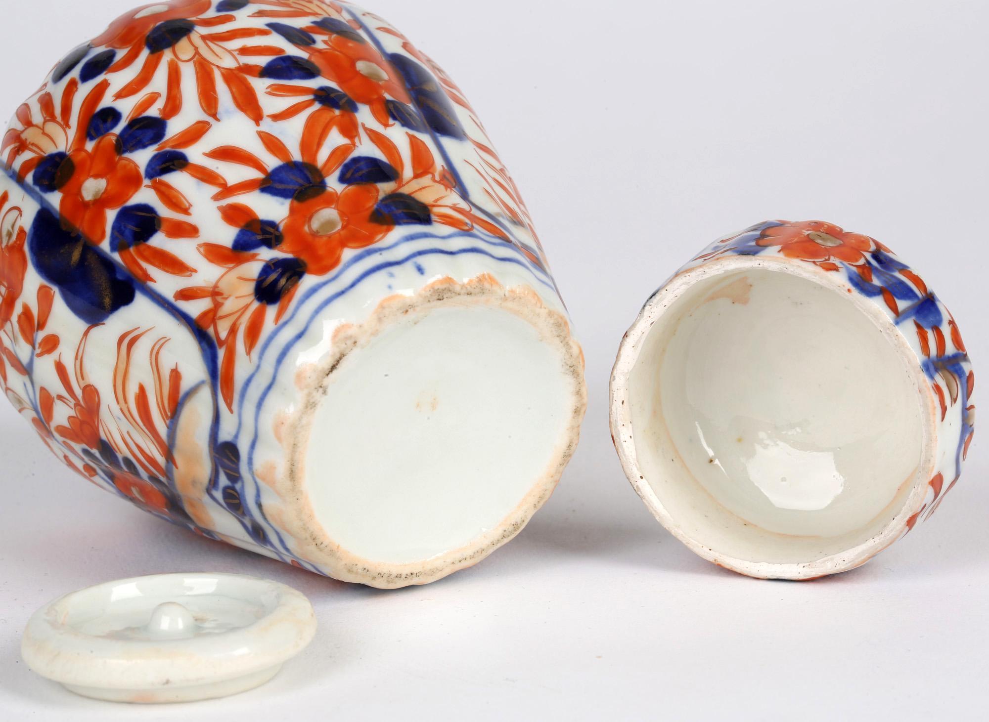 Japanese Late Meiji Imari Porcelain Lidded Tea Caddy 7