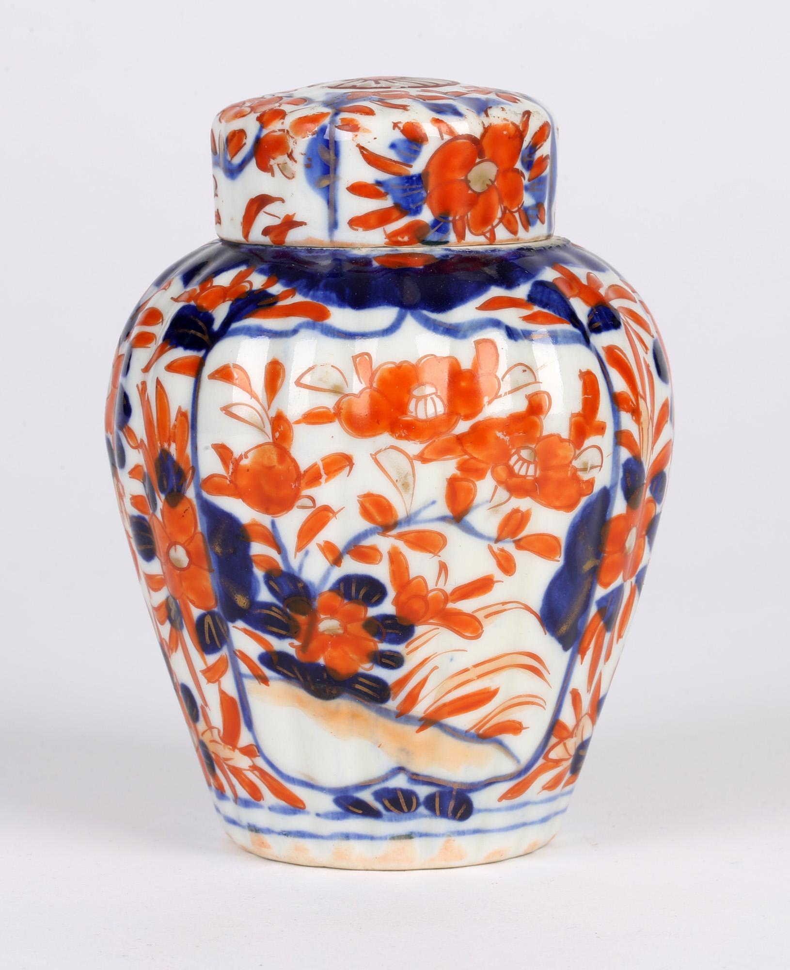 Japanese Late Meiji Imari Porcelain Lidded Tea Caddy 8