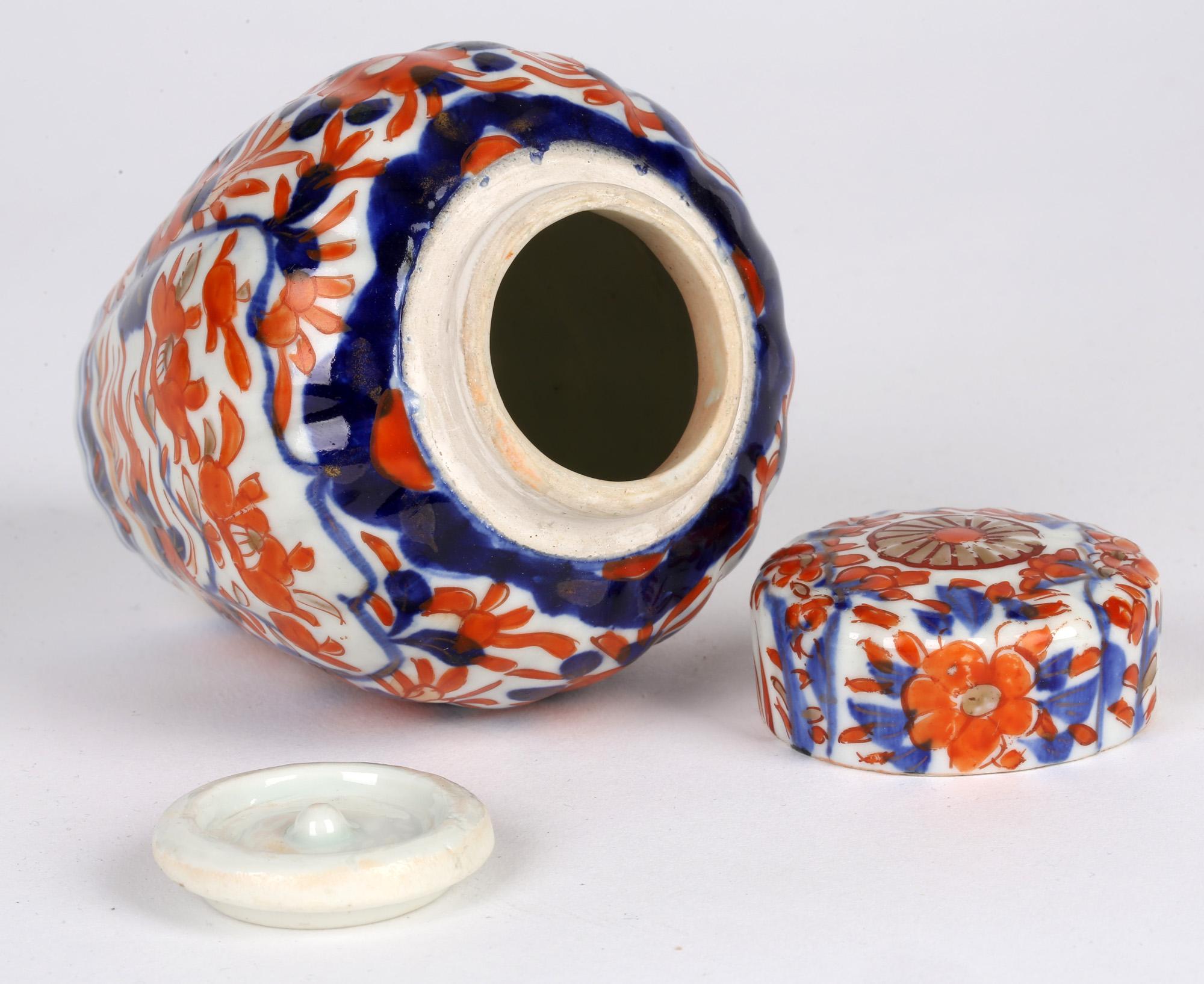 Japanese Late Meiji Imari Porcelain Lidded Tea Caddy In Good Condition In Bishop's Stortford, Hertfordshire