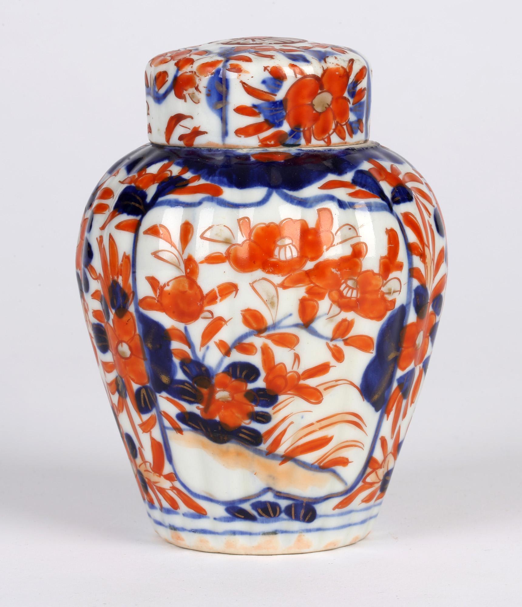 Early 20th Century Japanese Late Meiji Imari Porcelain Lidded Tea Caddy