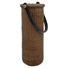 Japanese Late Meiji Period (1868-1912) Woven Bamboo Basket, Early 20th Century