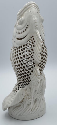 Japanese Late Meiji Period Hirado Porcelain Figurine of a Fish, Ca. 1890-1910