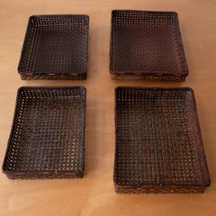 Japanese Letter Boxes Woven Cane Catch all Baskets for Gumps