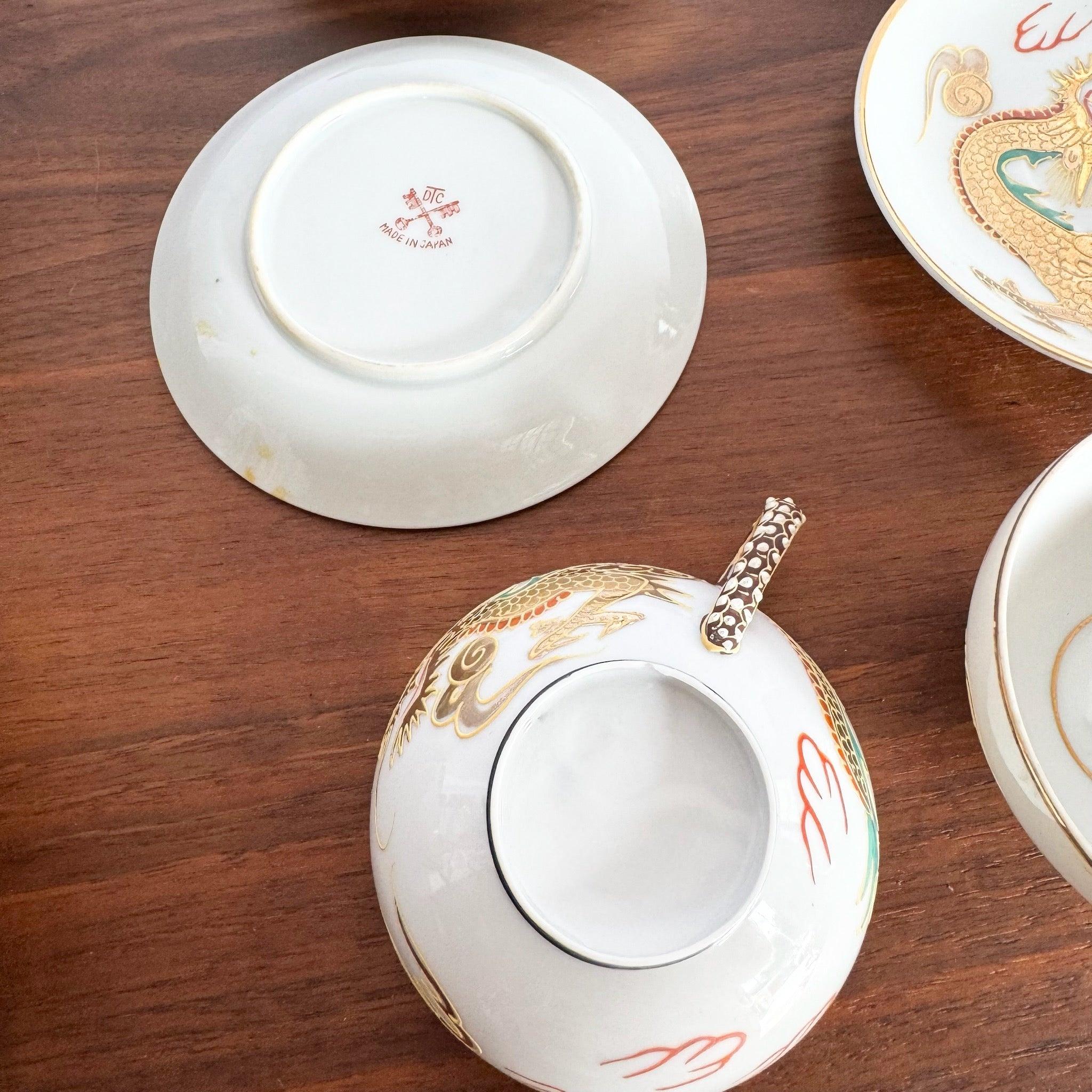 Juego de Té de Porcelana Japonesa Lithophane Geisha Moriage Dragonware - 12 Piezas en venta 3
