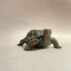 Japanese Little Bronze Turtle Jewerly Box 1980s