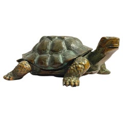 Japanese Little Bronze Turtle Jewerly Box 1980s