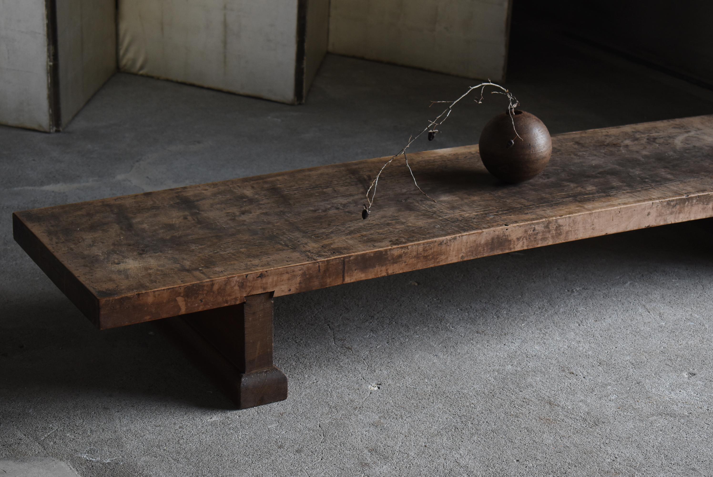 Showa Japanese Antique Long Low Table 1900s-1940s / Sofa Table Wabisabi For Sale