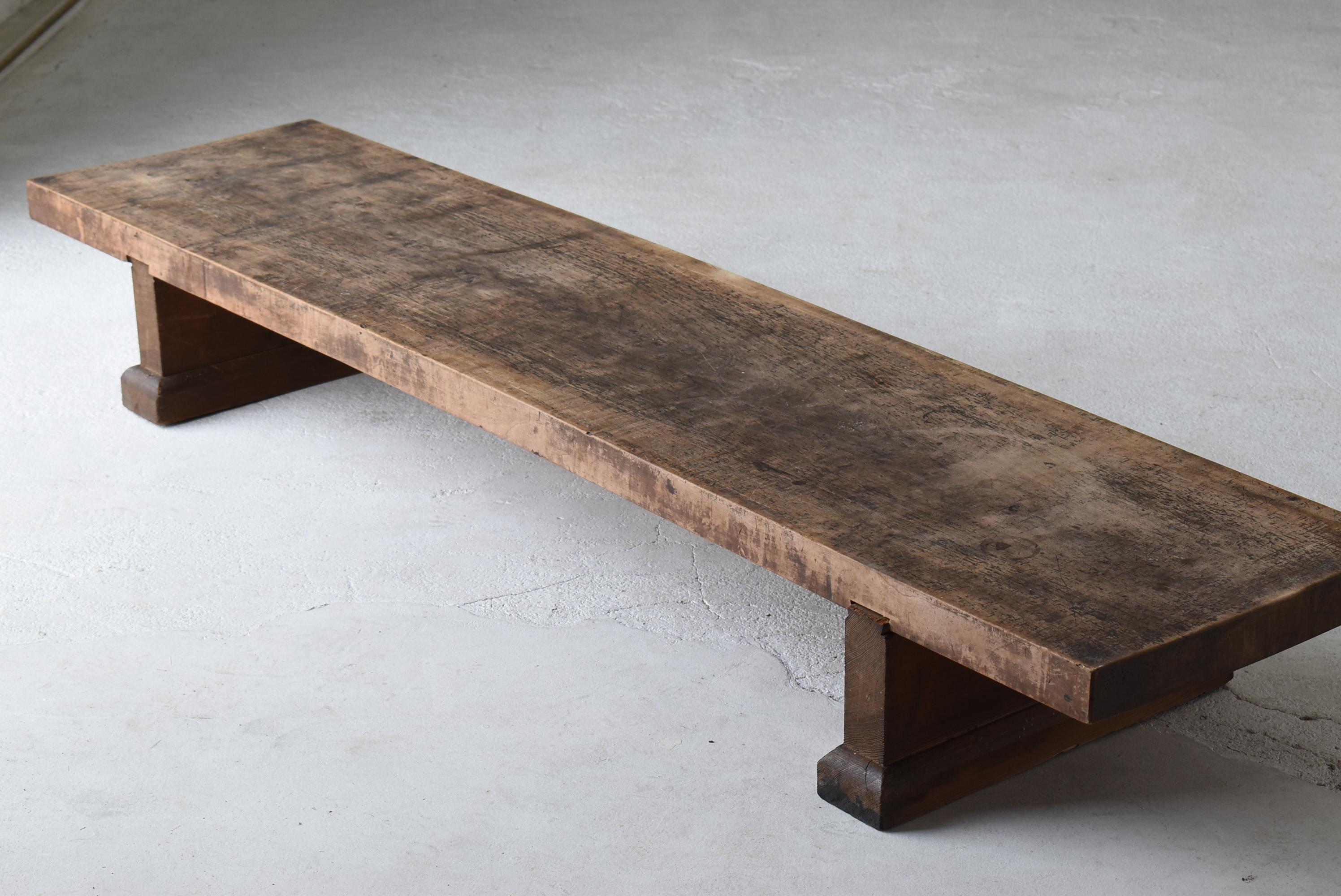 Woodwork Japanese Antique Long Low Table 1900s-1940s / Sofa Table Wabisabi For Sale