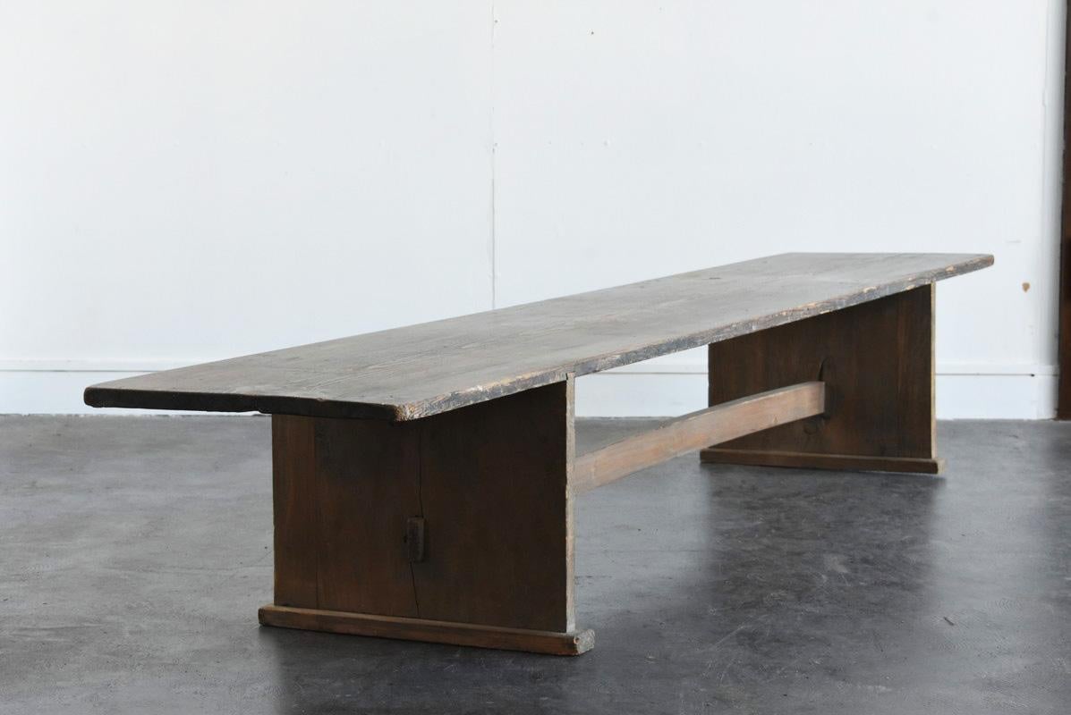 Cedar Japanese Long Old Wooden Low Table / 1916-1950 / Sofa Table / TV Board / Mingei