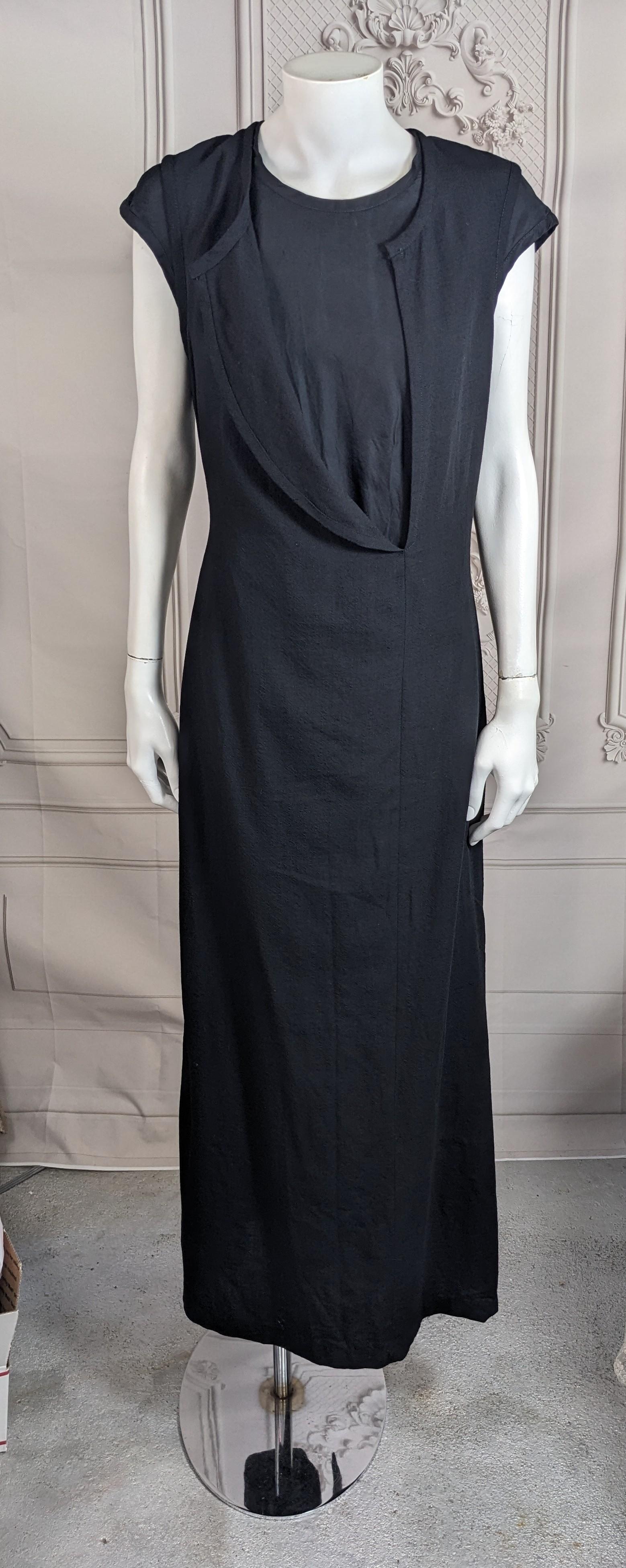 Japanese Long Wool and Rayon Double Dress For Sale 5