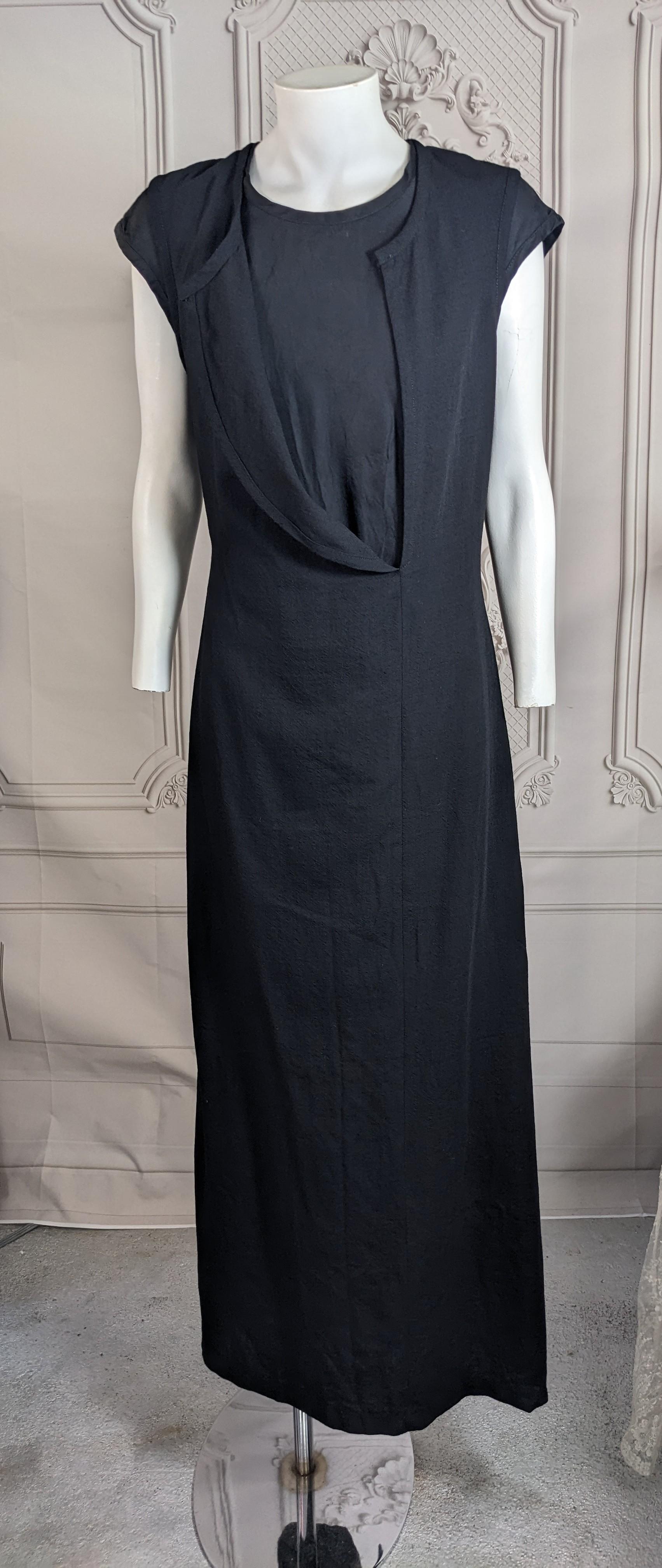 Japanese Long Wool and Rayon Double Dress For Sale 6